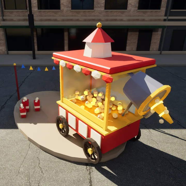 Popcorn cart dropper